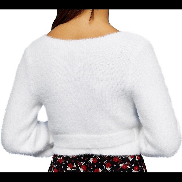 White/ivory wrap top sweater - Picture 3 of 4
